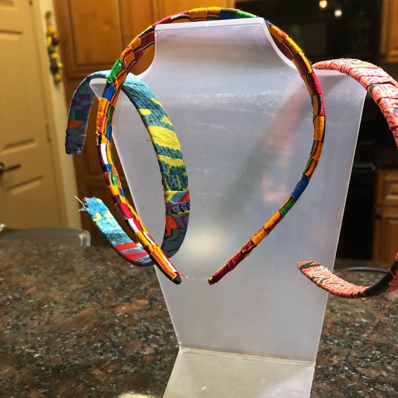 Handmade wrapped Colorful Patterned Headbands - Picture 2 of 2